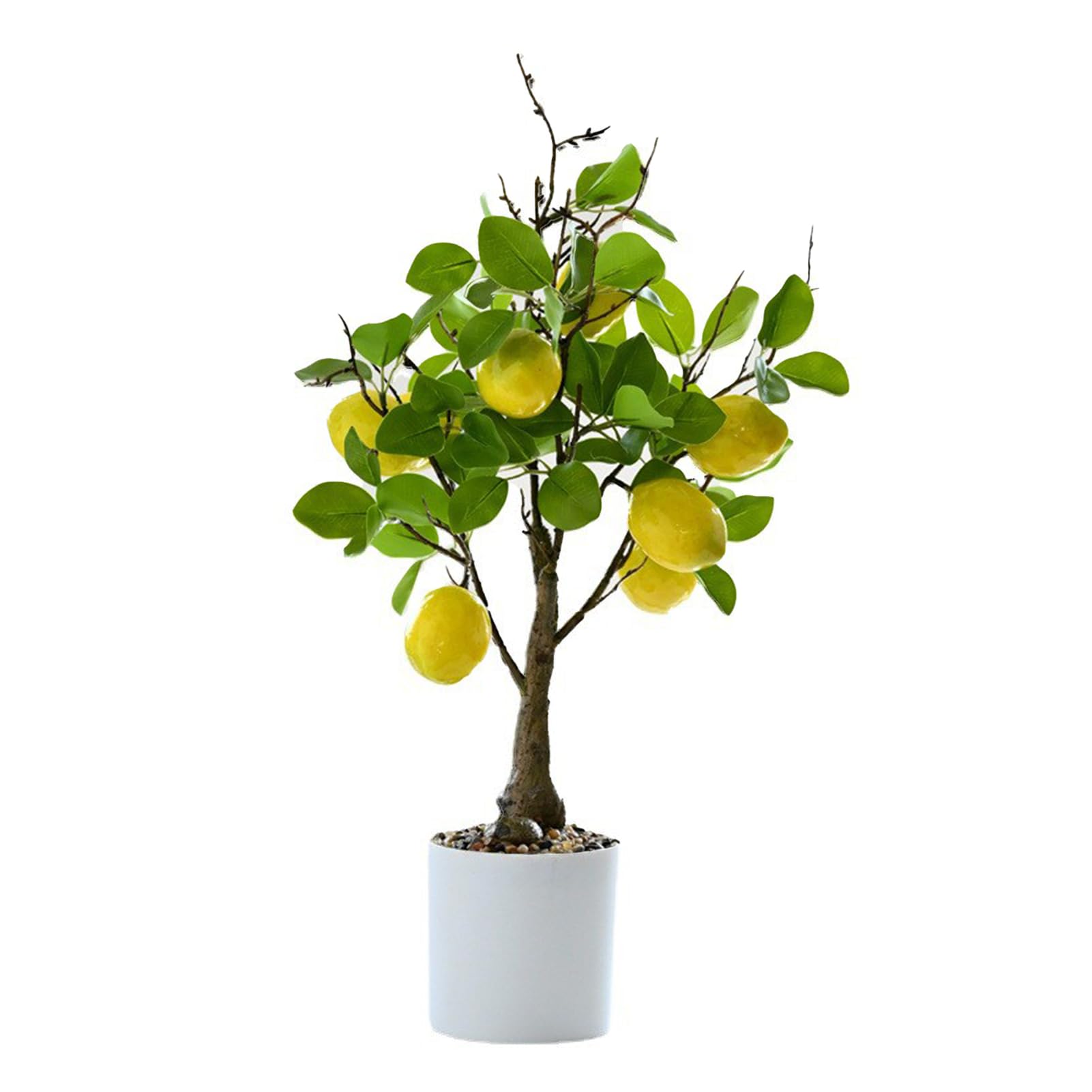 Artificial Lemon Tree Potted Plants 15.7 inch Lemon Greenery Fruit Bonsai Fake Lemon Tree for Lemon Decor Faux lemon plants for kitchen Home Office Party Spring Summer Decoration(Lemon)