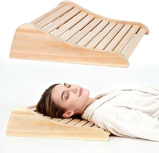 2 Stück Sauna Kopfstütze aus 100% Naturholz - Ergonomisches Saunazubehör für entspanntes Liegen -Hochwertige Nackenstütze für maximale Erholung