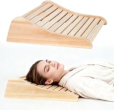 2 Stück Sauna Kopfstütze aus 100% Naturholz - Ergonomisches Saunazubehör für entspanntes Liegen -Hochwertige Nackenstütze für maximale Erholung
