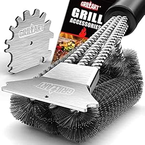 GRILLART Grill Brush and Scraper,18 Inch BBQ Grill Cleaning Brush Kit, Safe Wire Scrubber, Universal Fit BBQ Cleaner Accessories for All Grates