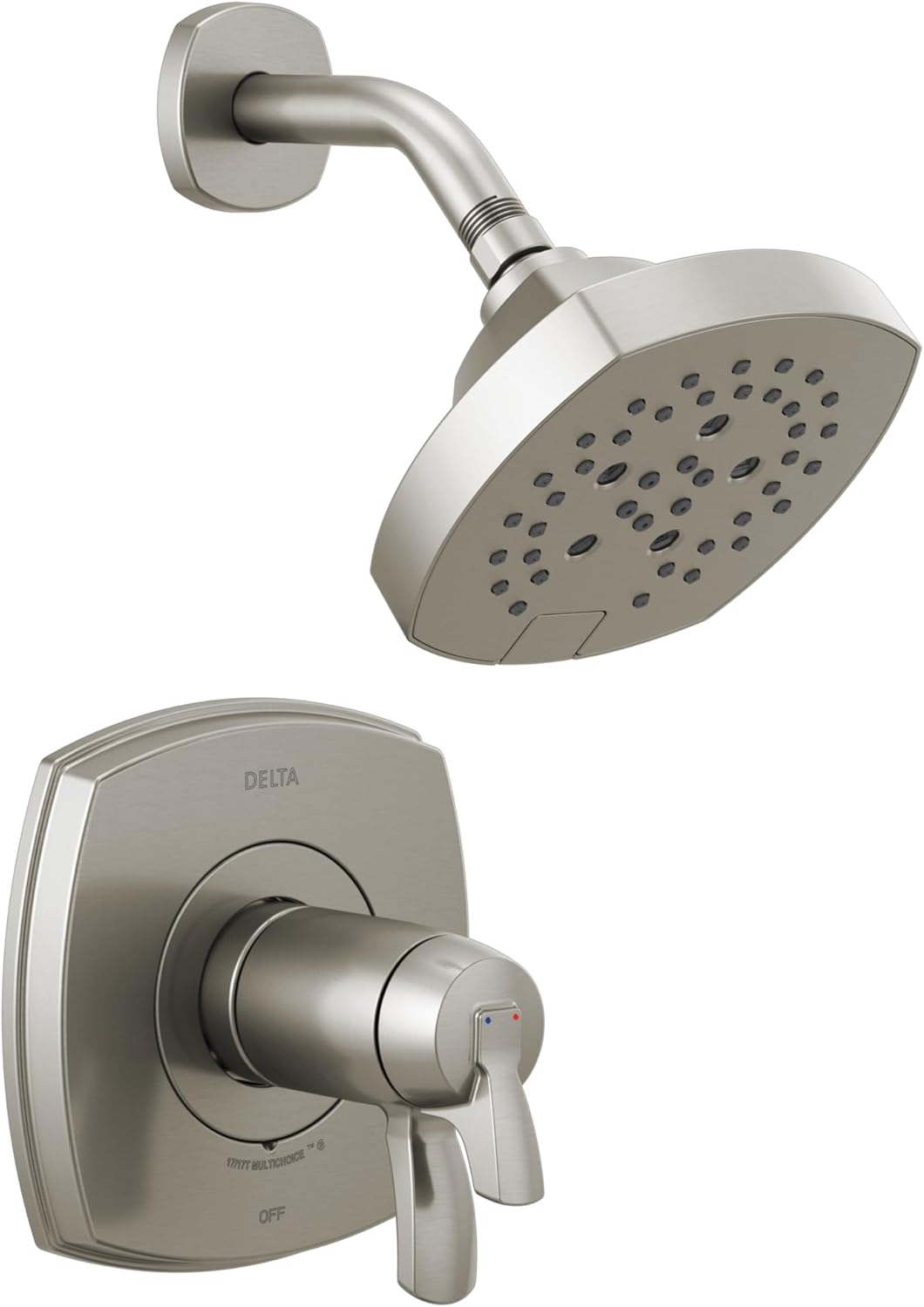 Delta Faucet Stryke 17T Series Brushed Nickel Thermostatic H2Okinetic Shower Faucet, Valve Trim Kit, Shower Handle, Delta Shower Trim Kit, Lumicoat Stainless T17T276-SS-PR (Valve Not Included)