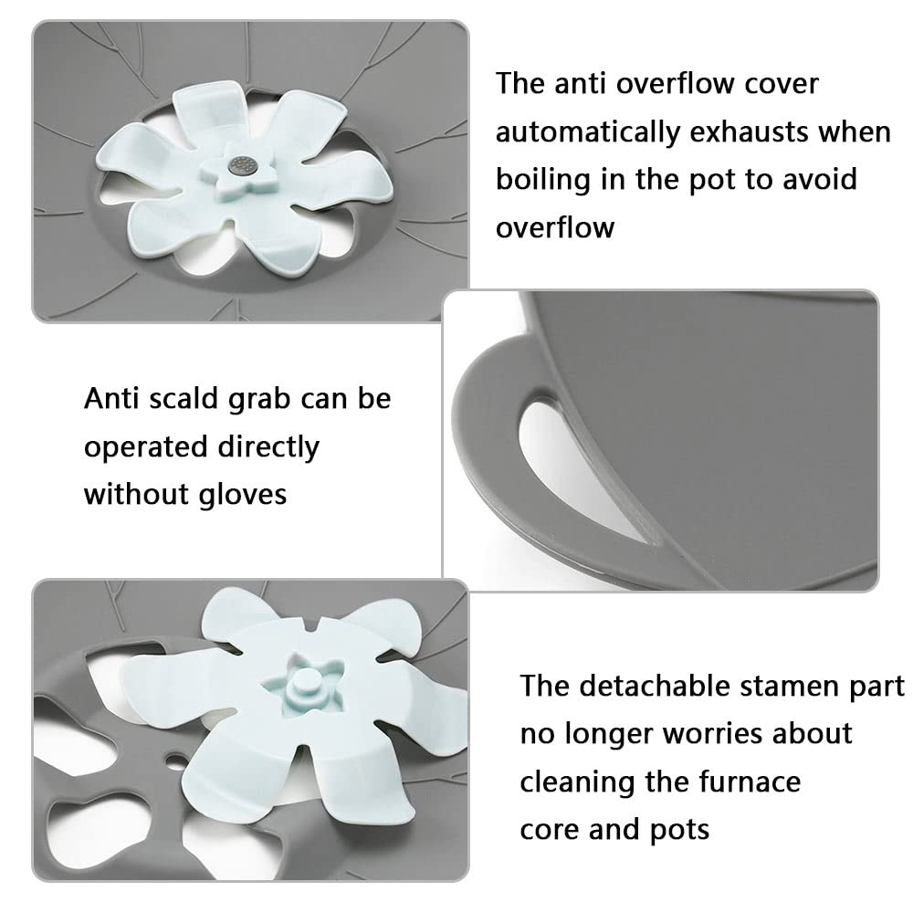 Lot De 2 Couvercles Anti-déversement En Silicone Pour Poêles Et - 9