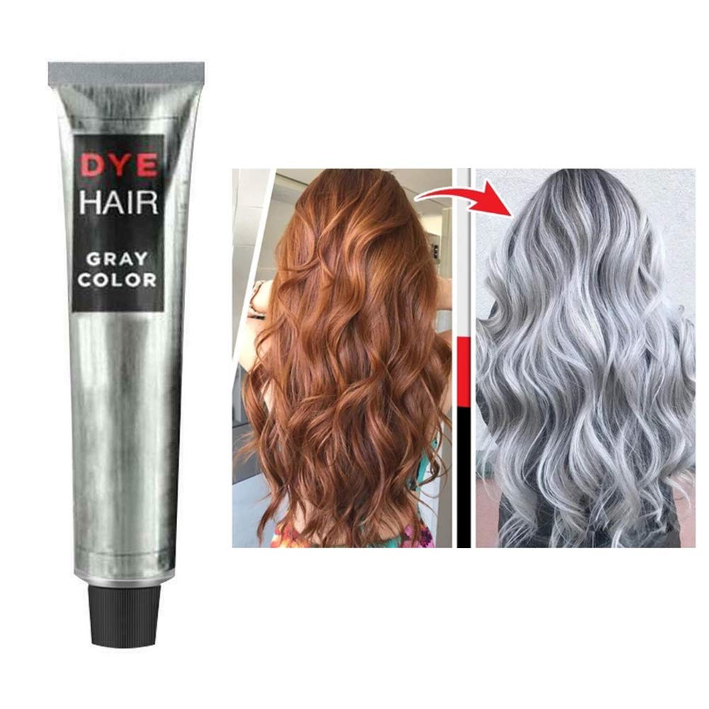 3 pieces Hair Cream Fashion Permanent Punk Hair Dye Light Gray Silver Color Cream, 100ml