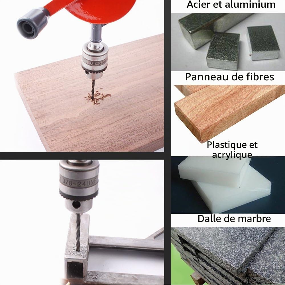 Swpeet puissant Speedy perceuse manuelle 1/10,2 cm d'Acier Double pignons, mandrins et poignée grip pour Woods