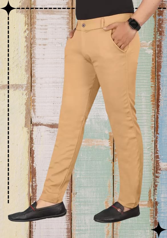 Image of Men's Slim Fit Casual Chinos Pants Stretch Cotton Trousers with Flat Front, Comfortable Everyday TS K043 Parent