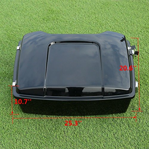 TCT-MOTORPARTS Vivid Black Chopped Trunk & Backrest para Harley 1997-2013 Touring Electra Glide Ultra Limited Street Glide Raod Glide miniatura 2