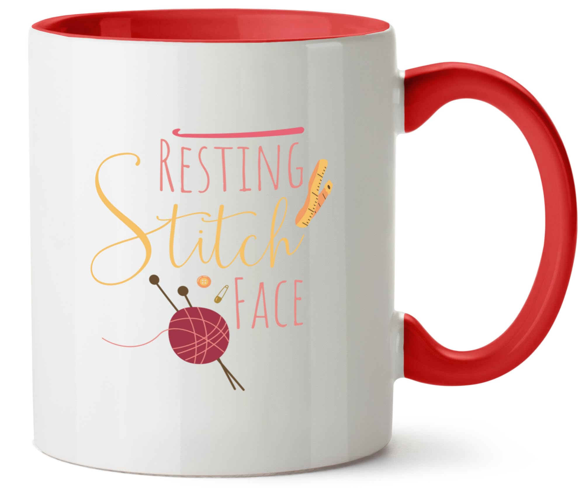 Hippowarehouse Resting Stitch Face Printed Mug Various Colour Options Ceramic Cup Kitchenware 11oz