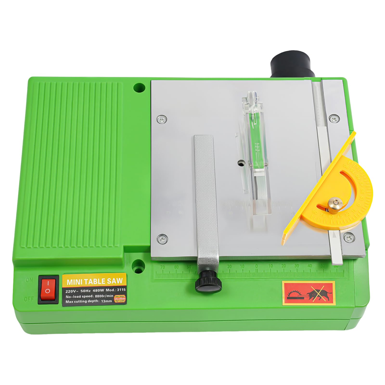 Mini stołowa pilarka tarczowa, 480 W, przenośna, z prędkością 8800 obr./min, maks. głębokość cięcia 10 mm, do cięcia płyt drewnianych, projektów obróbki drewna