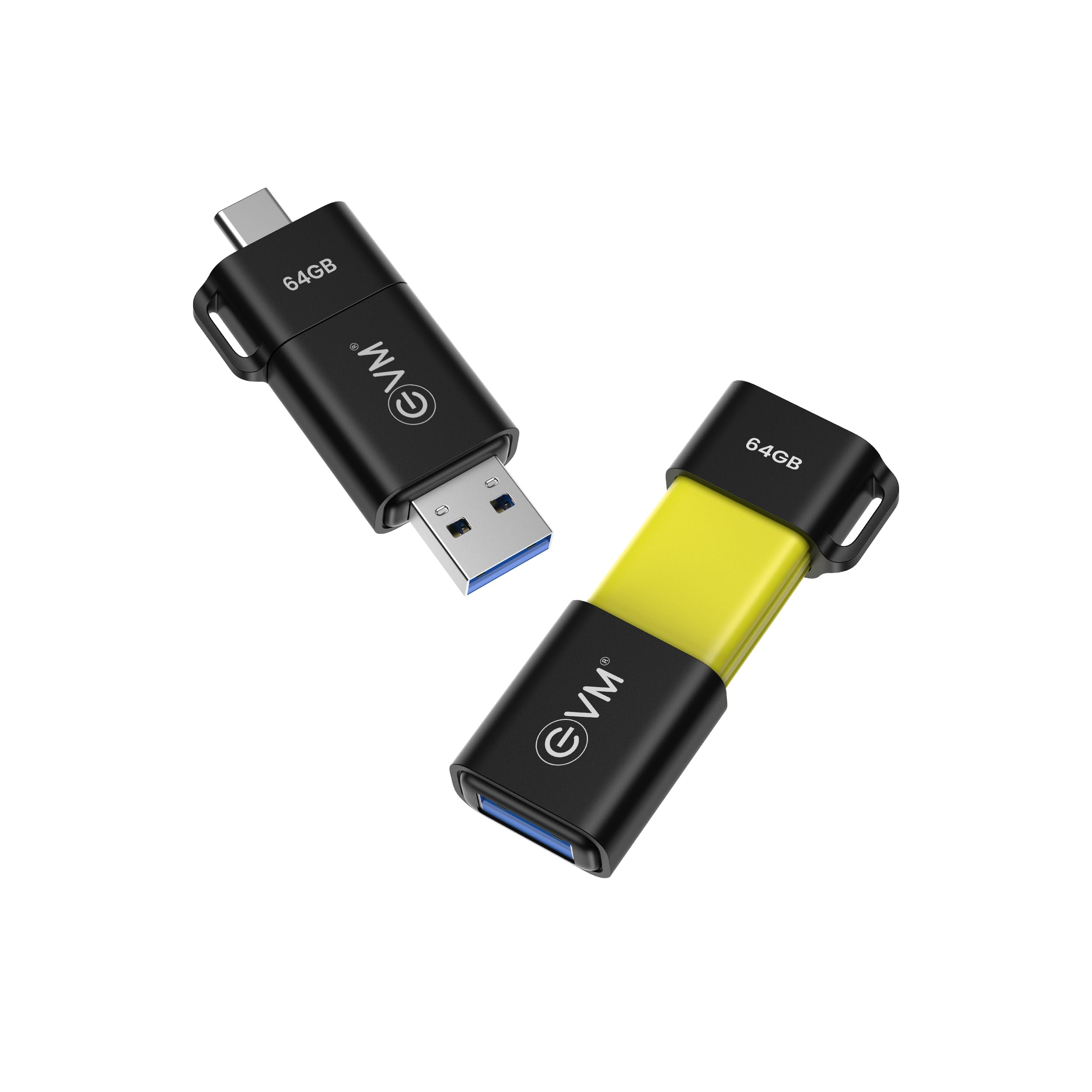 EVM 64GB EnXO OTG Flash Drive with Type C & USB Port - USB 3.2 Gen 1-120Mb/s Read & 50 MB/s Write Speed - 10 Years Warranty (ENXO/64GB)