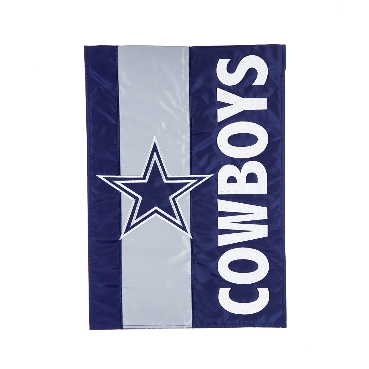 Team Sports America NFL Dallas Cowboys Embroidered Logo Applique Garden Flag, 12.5 x 18 inches Indoor Outdoor Double Sided Decor for Football Fans