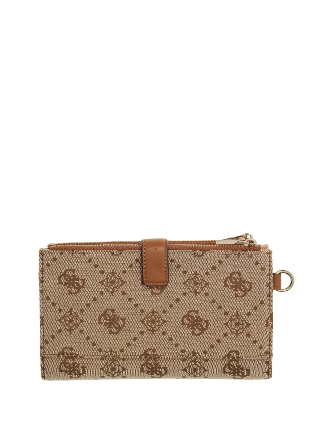 GUESS portafoglio Melinda Logo SLG Double Zip Organizer Latte Logo marrone chiaro