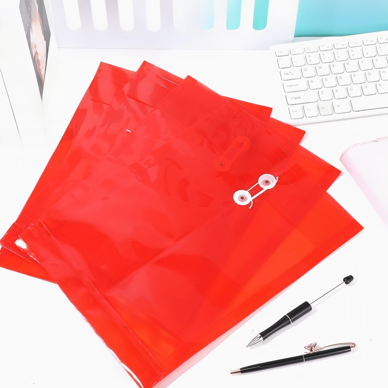 Clear String Tie Document Folders For Organization 12 Pack Clear ...