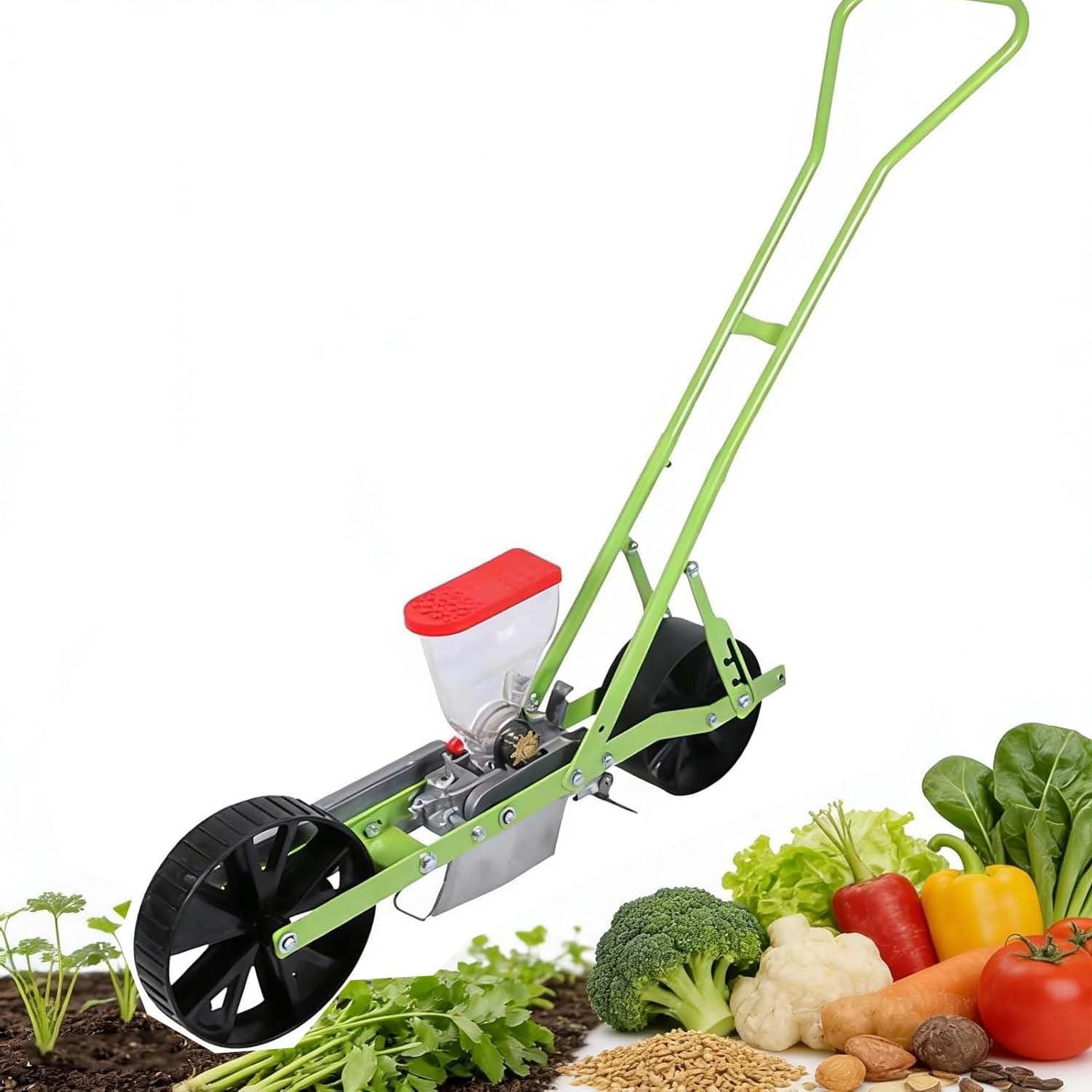 Seminatrice di Precisione, Seminatrice Manuale A Spinta. Disponibile nelle Configurazioni da 1/2/3/4/5/6 File, Questa Seminatrice Manuale Portatile Gestisce Semi di Mais, Soia.(1row)