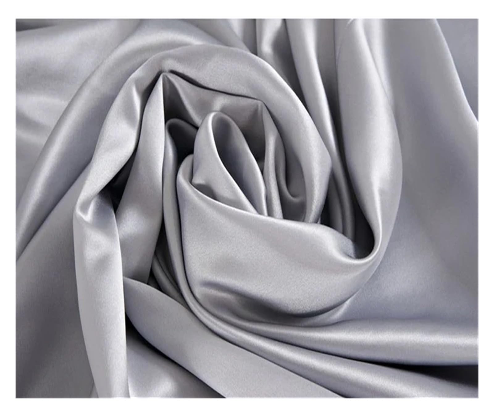 Tela de Satén Tela de seda 22 mm ancho y 280 cm grosor, lisa teñida, ideal for hacer vestidos, ropa cama bufandas(4-Silvery Grey,1.5 meters)