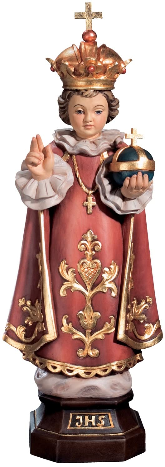 Heiligenfigur Prager Jesuskind Jesulein H 10 cm Holz geschnitzt Holzfigur Holzstatue Statue aus Ahornholz Dolfi