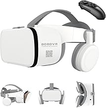 VR Virtual Reality Headset, 3D VR Set VR Glasses Kit w/Remote for Adults & Kids Play 3D Movies Video Games, VR Goggles Compatible with iPhone 16 15 14 13 12 Pro Samsung Galaxy S25 S22 S21 etc, White