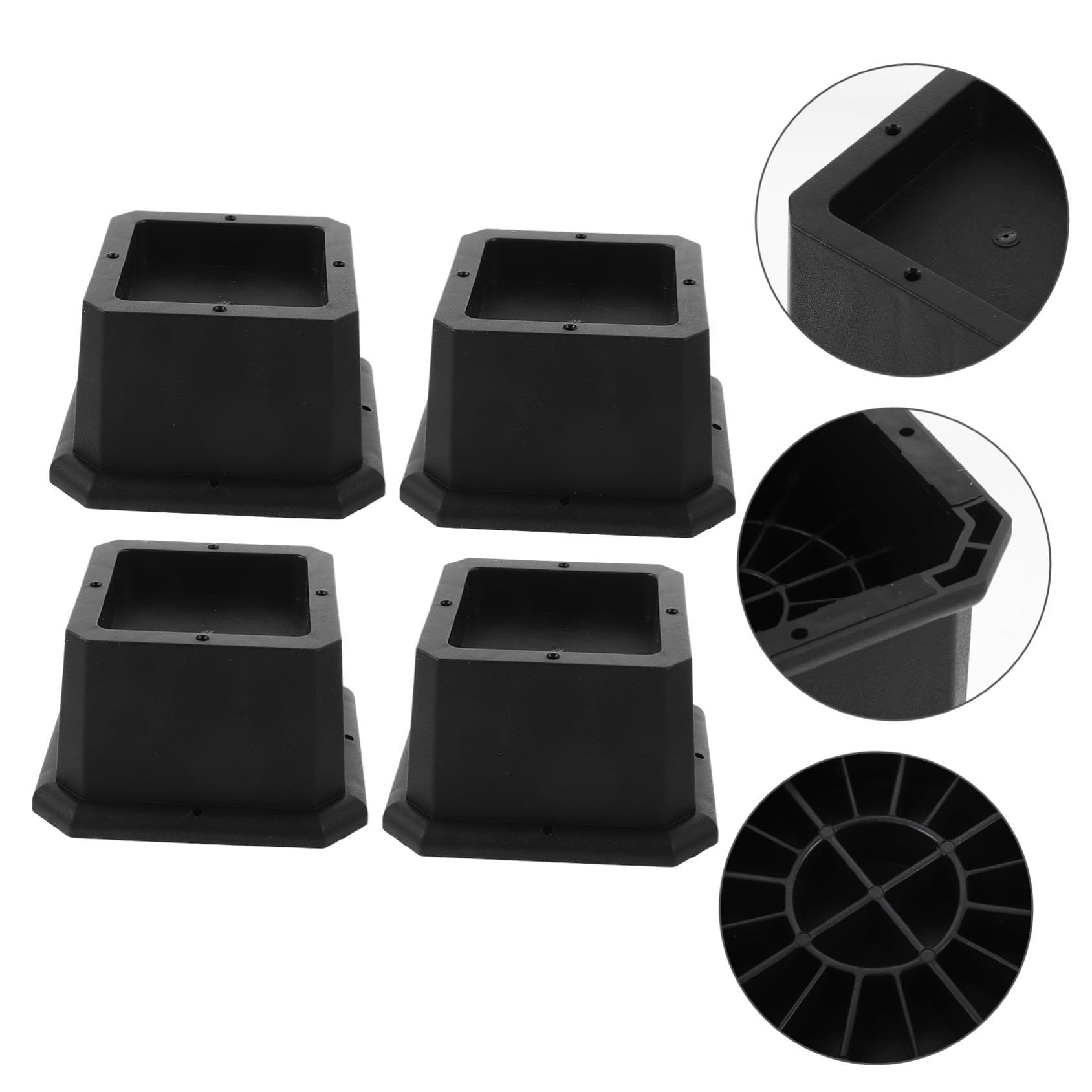 Homoyoyo Almohadillas Elevadoras Cuadradas para Patas de Cama 4 Piezas
