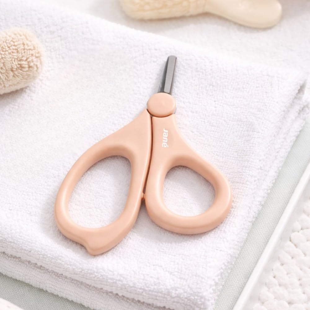 Jané Tijeras Cortauñas para Bebé y Recién Nacido, Punta Redondeada y Hoja Corta, Acero Inoxidable, Ergonómico, con Capuchón de Seguridad, Rosa — view 2