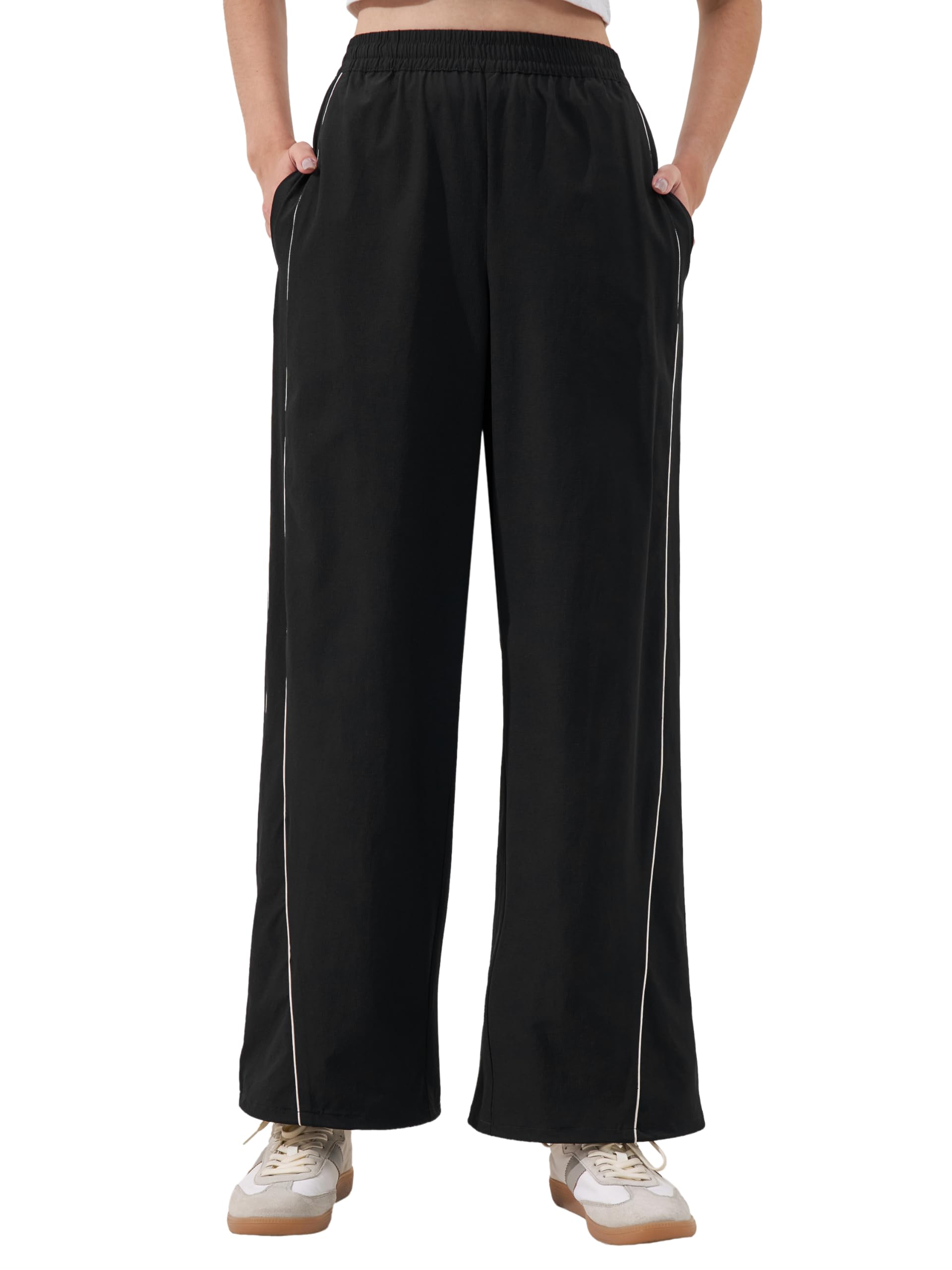 Tokyo Talkies Pure Cotton Flared Wide Leg Trousers for Woman
