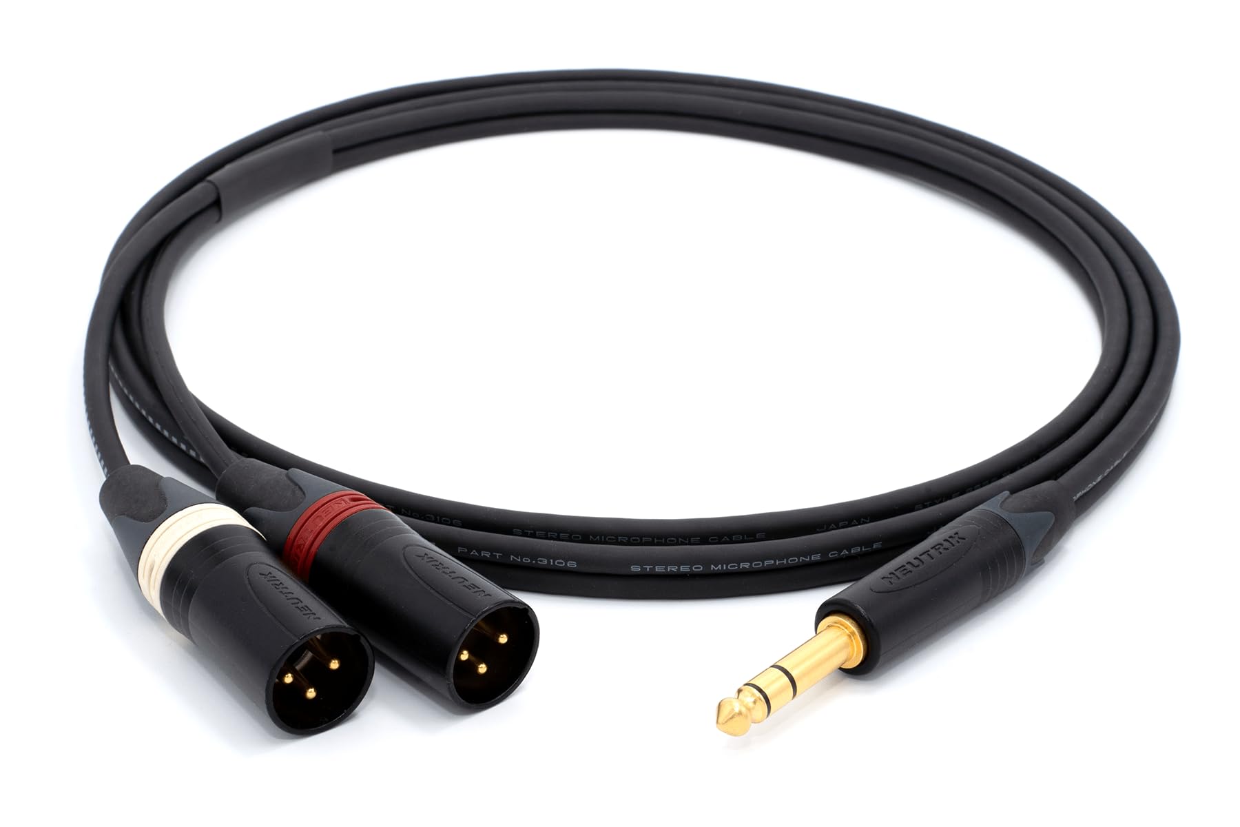enoaudio Mogami 3106 micrófono estéreo Y-Cable | Neutrik 6,3mm TRS – XLR macho (L,R) | HiFi - 5,0 m