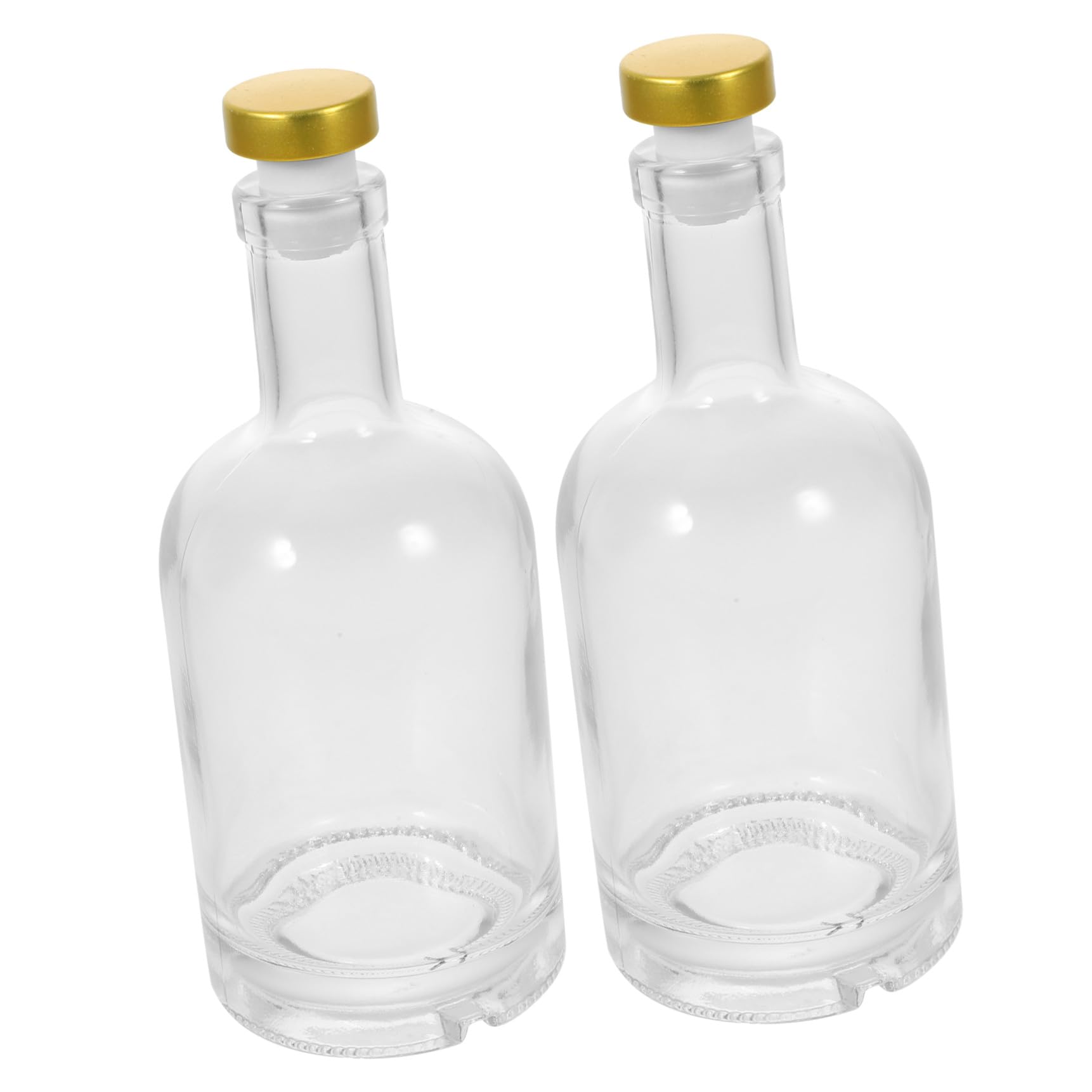 COLLBATH 2 Stück Glasflaschen 375ml mit Dickem Boden und Anti Rutsch Boden Große Kapazität für Zuhause und Club Wodkaflaschen aus Transparentem Glas Zufällige Farbe