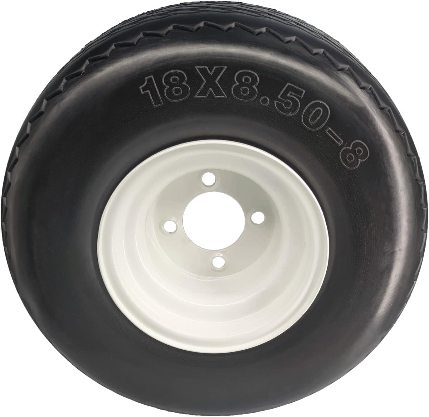 Set of 2 Flat Free 18x8.508 Lawn Mower Tire with 4 Lugs
