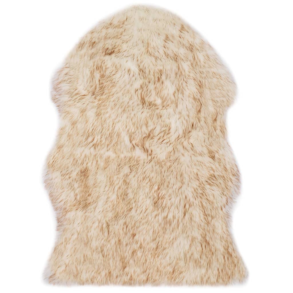 Tapis 60 x 90 cm Peau de Mouton synthétique Mélange de Marron,Tapis,0.8kg-284715