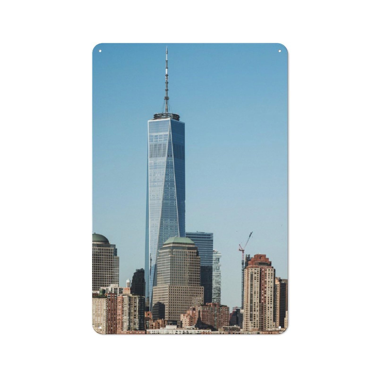 Junmoney New York City Printed Metal Sign 30X20cm For Living Room Or Hallway, A Decorative Christmas Gift For Living Room Decor Lovers