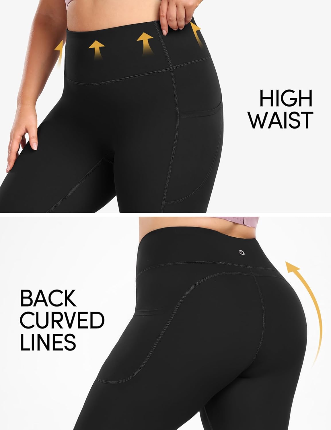 IUGA Buttery Soft Plus Size Leggings for Women No Front Seam Leggings with Pockets for Women Tummy Control Yoga Pants 3X 4X - Image 4