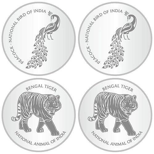 Sikkawala Pure 999 National symbol set of 4 in 25 Gm Round -100gm