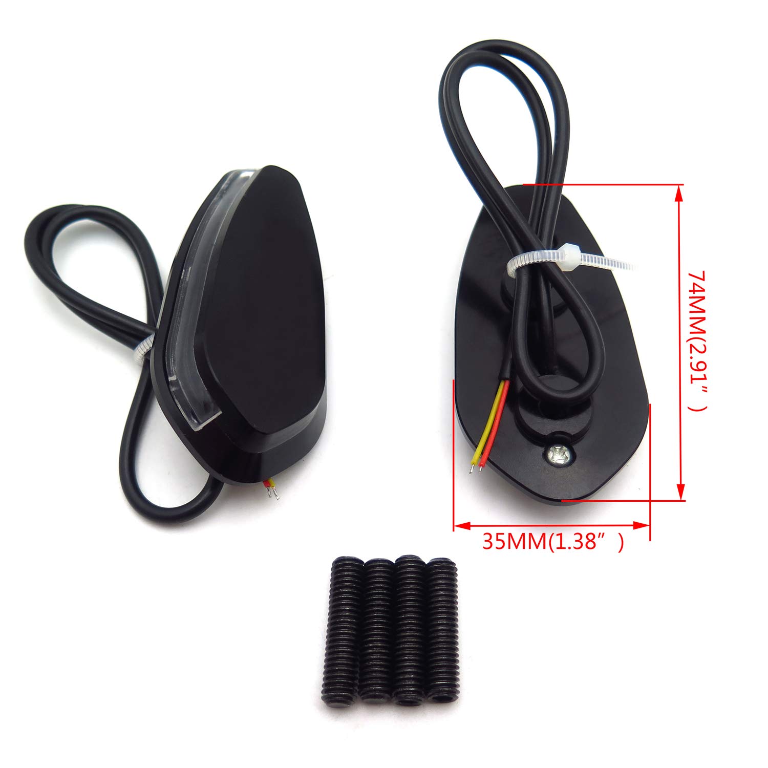 HTTMT- Black Mirror Block Off Base Plates with LED Signal Compatible with 2000-2008 R1 Yzf-R1 Yzfr1 [P/N: MT222-011A]