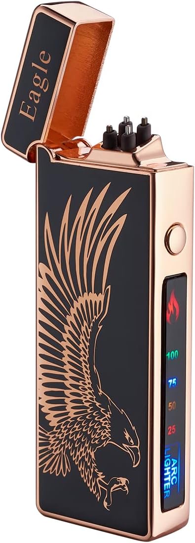 dachance Custom Personalized Cool Lighter Electric Gift Plasma Dual Arc Windproof USB Rechargeable Flameless X-lite for Candles and Valentine's Day Gift Indoor&Outdoor (Eagle)