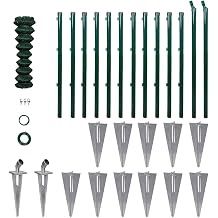 Chain Link Fence,Outdoor Residential Fencing,Garden Fence,Safety Fence,Temporary Fence,for Yard or Farm,Garden,Parks,Sports Yards,with Posts Spike Steel 2.6ftx82ft