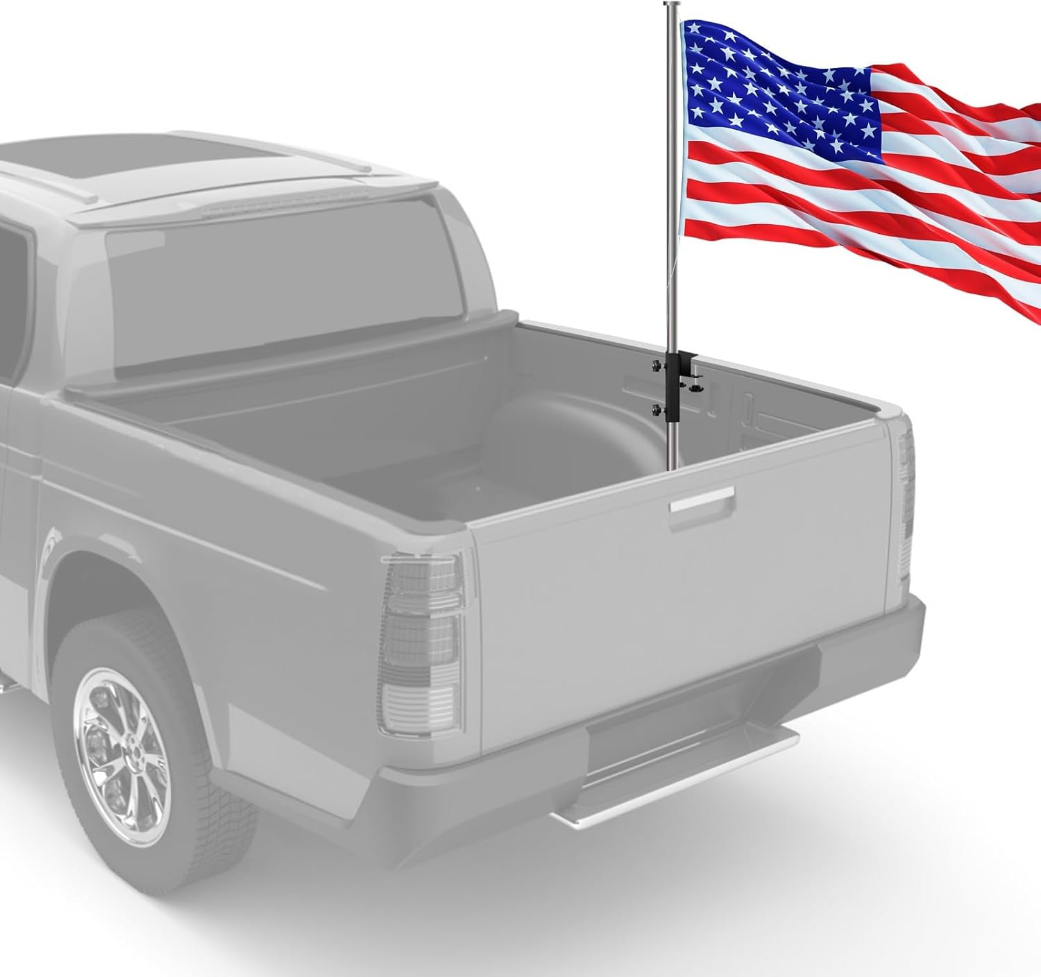 Flag Pole Mount,Truck Bed Flag Pole Mount Universal, Heavy Duty Flag Pole Holder,No Drilling Flag Holder for up to 1-2/5 Flag Pole