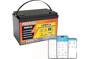 FEENCE 12V 100Ah LiFePO4 Battery, Over 7000+ Deep Cycles
