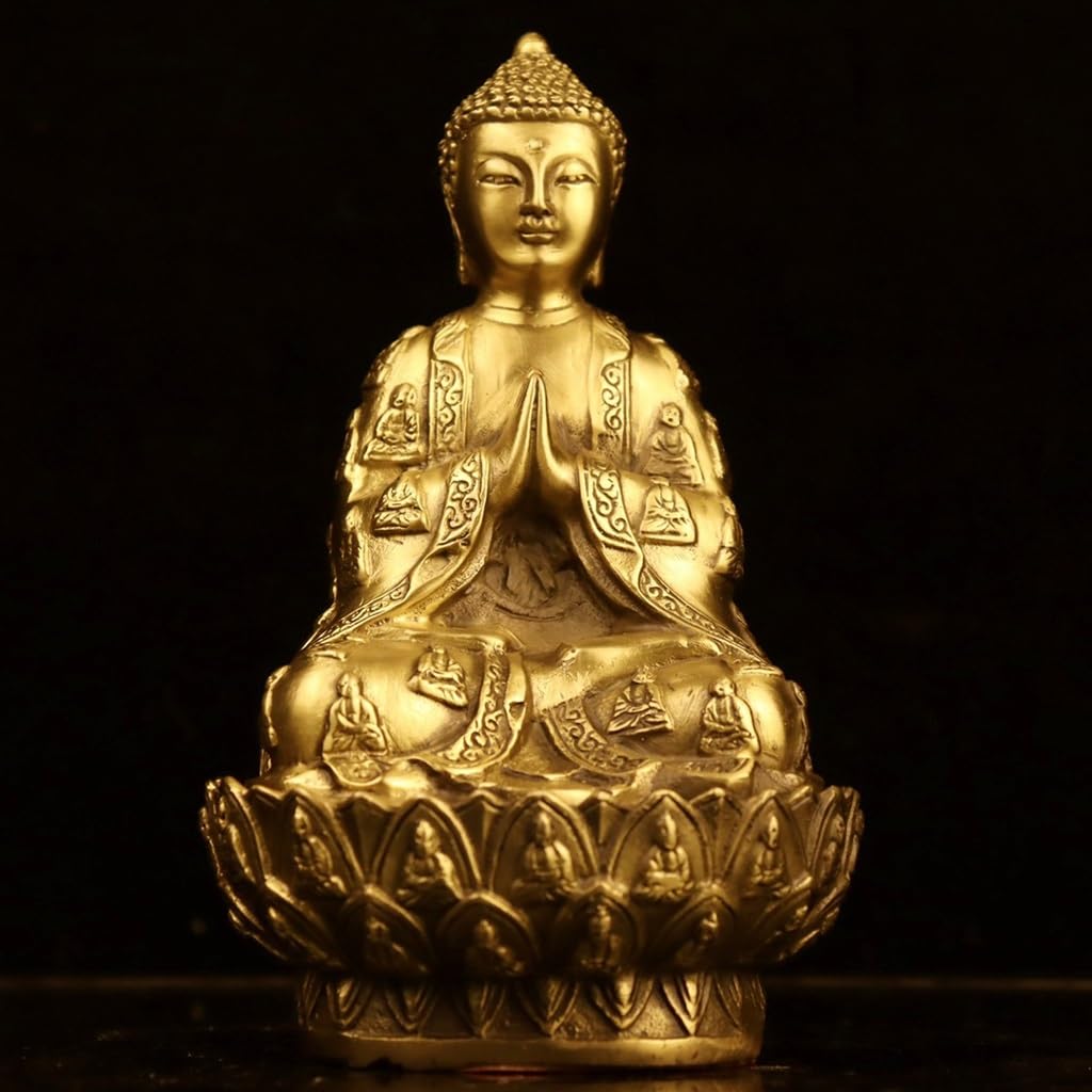 Posąg Buddy do dekoracji wnętrz Zen Ozdoby mosiężne Figurka Buddy Bodhisattwa Dekoracja Dom Medytacja Dekoracja Statua Medytująca Statua Buddy Figurka Rzeźba