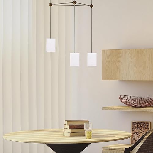 Miniatura 3 de Baluue Pantalla rectangular de lino, pantalla de tela, pantallas de lámpara de araña con clip, cubierta de luz de repuesto para lámpara de mesa,