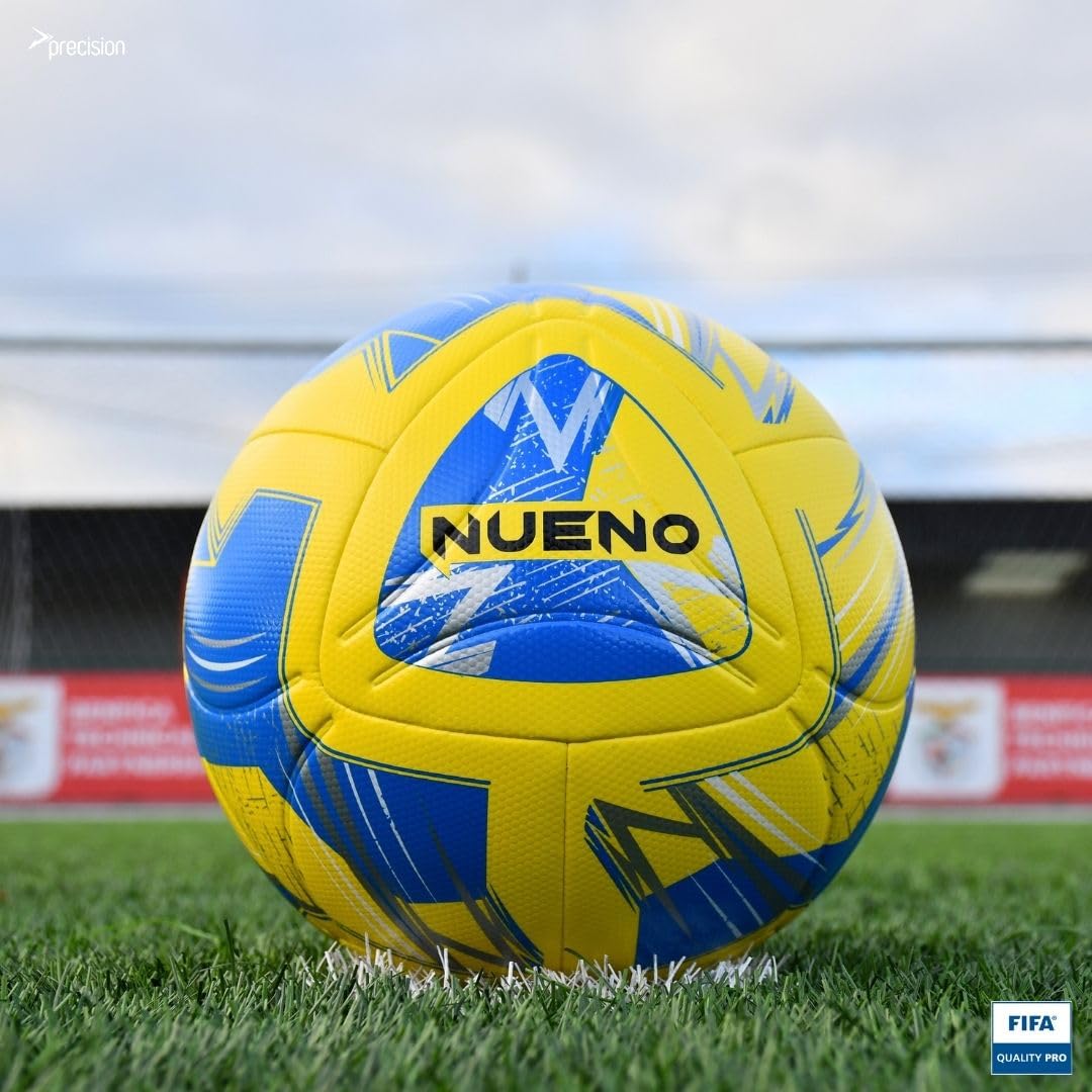 Precision Nueno FIFA Quality Pro Match - Balón de fútbol híbrido de 8 Paneles con Poliuretano Plateado Anli 1.20, Pelota Profesional Altamente Duradera 2024