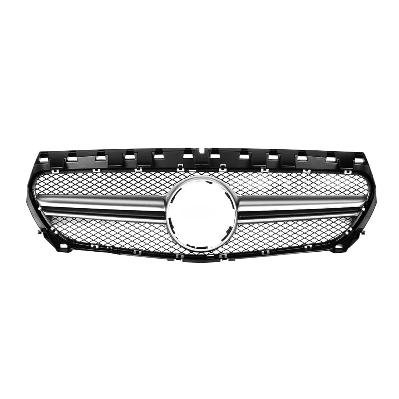 chrome grill przedni Przedni zderzak Grille Inlet Grill GT Diamond pasuje do Mercedes C117 W117 Benz 2013-2019 Tuning Facelift Chrome Silver AMG(AMG-Silver)