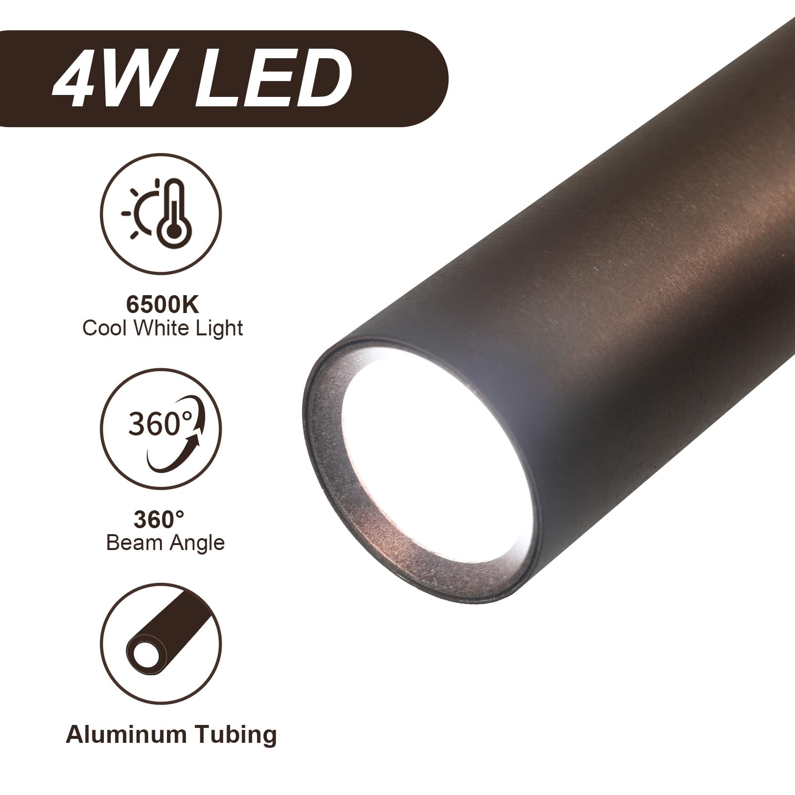 Comely Wewnętrzny Kinkiet LED, 2 Sztuki Lampa Nocna Ścienna 4W, Lampy Do Czytania Spot LED Do Sypialni Salonu Biura, Zimna Biała Biel 6500K