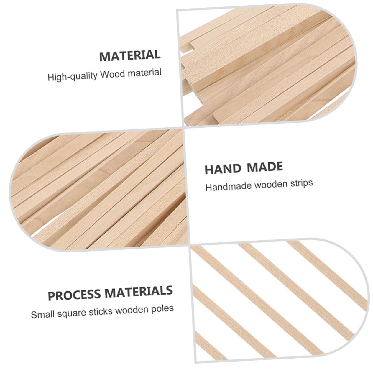 ERINGOGO 100Pcs Square Wooden Sticks DIY Craft Materials Handicraft Accessories for Dollhouse Furniture Scale Models Durable Versatile Wooden Rods