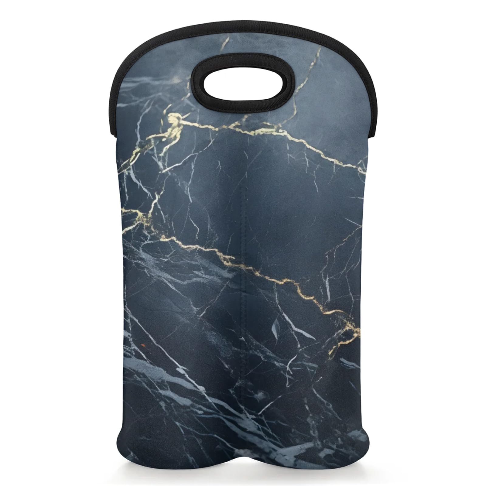 GzLeyigou 2 Bottles Limestone Marble Texture Wine Bag Sleeve Totes Neoprene Protective Wine Carrier Bag for Wine,Water, Champagne, Beer, Baby Bottles,Gift 14.5 x 10 Inches
