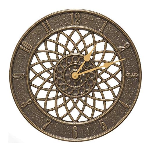 Whitehall Spiral Indoor Outdoor Wall Clock, 14", French Bronze