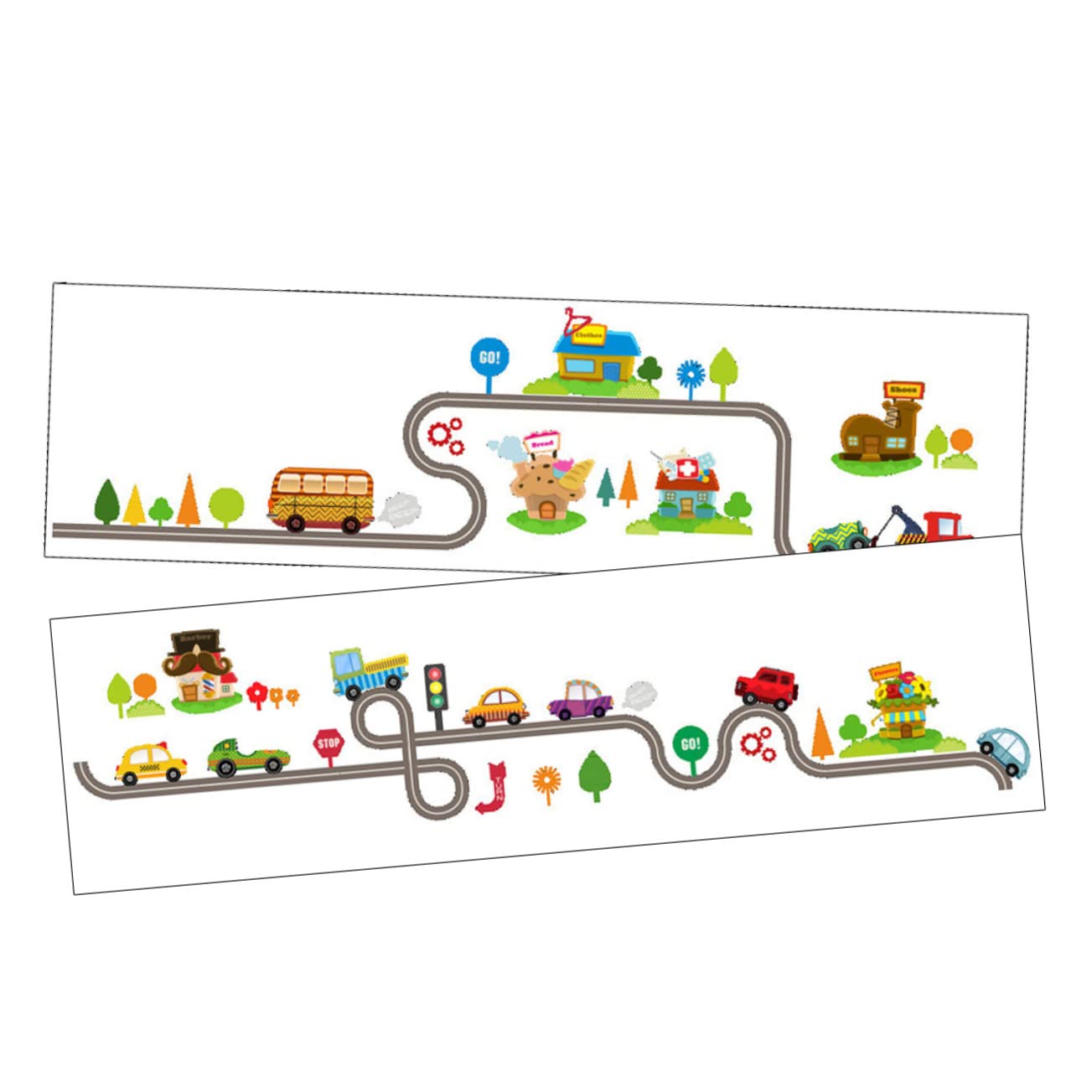 Cabilock 3 Set Di Adesivi Murali Per Cameretta Bambini Adesivi Decorativi Per Bambini Piccoli Adesivi Murali Rimovibili Per Treni E Auto 2 Fogli * 3