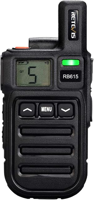 Retevis RB615 Walkie Talkie Portable, Mini PMR446 License Free 2 Way Radio with Vibration, Wireless Clone Function, VOX, Rechargeable Handheld Walkie Talkies for Family, Retail(Black, 1Pcs)