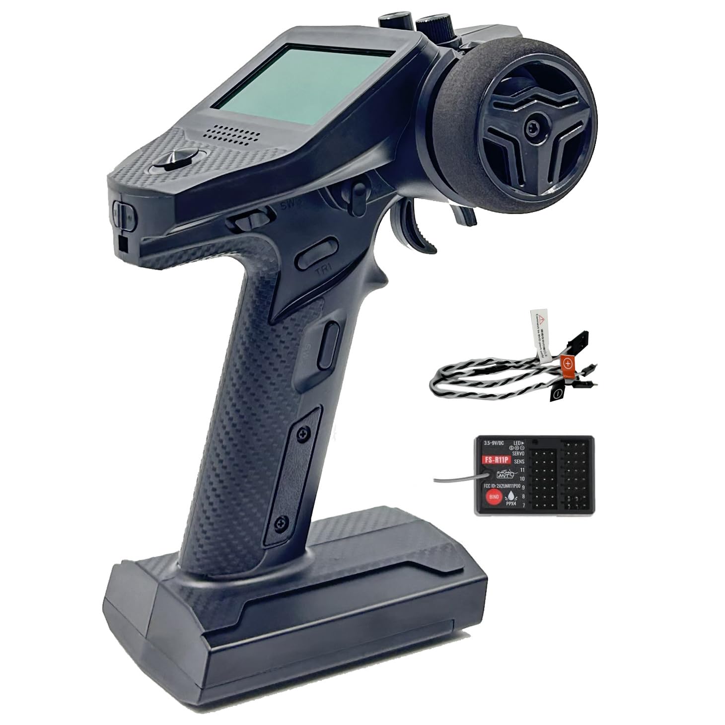 Photo 1 of Alaohu FS-G7P+ (FS-G7P Upgraded Version) RC Transmitter and Receiver FS-R11P Fly 2.4GHz Sky Surface 10-Channels Radio Controller System for RC Crawler, Buggy, Cars and Boats