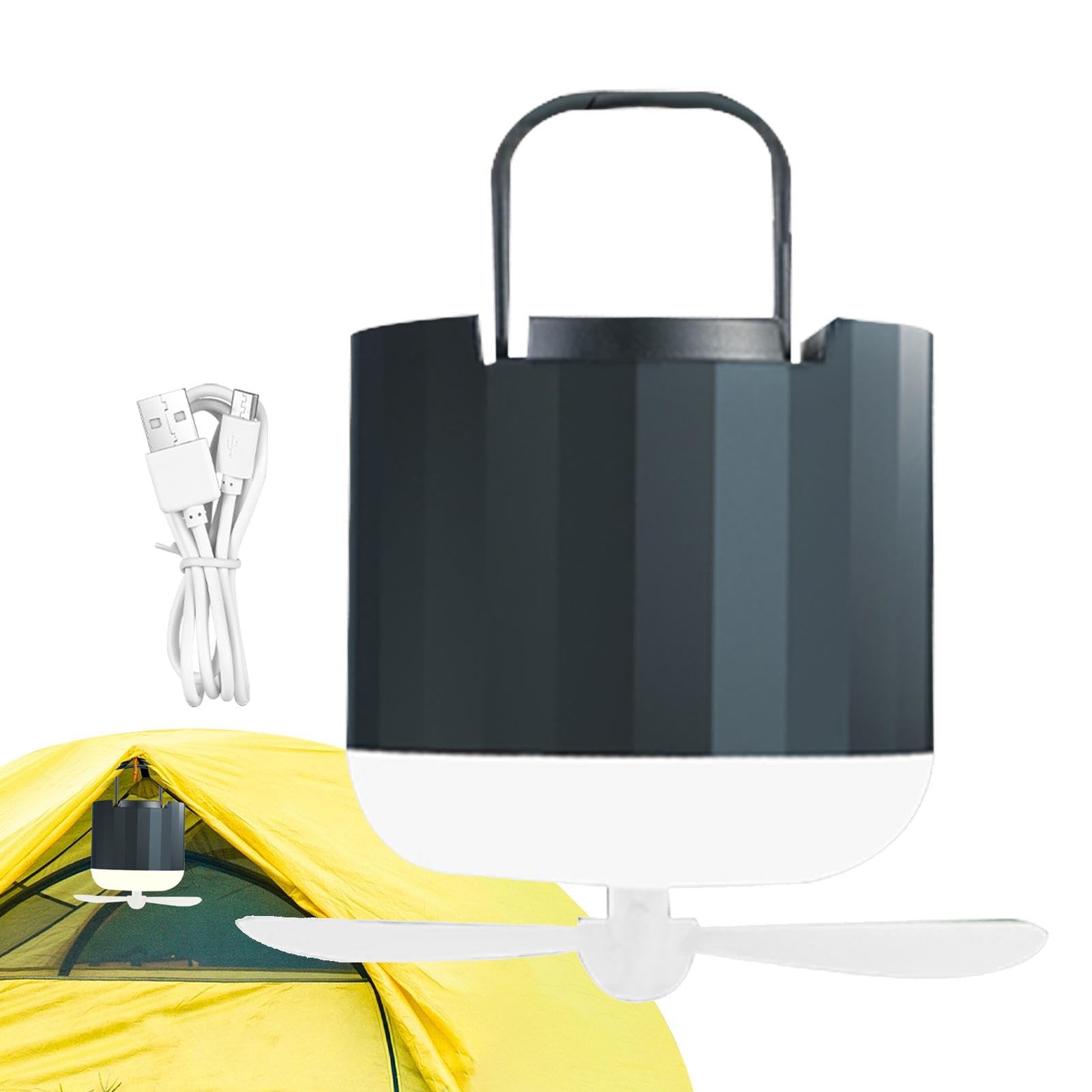 Luz de ventilador al aire libre,Ventilador de linterna para acampar - Luz de tienda de campaña con ventilador de refrigeración personal para exterior - Pequeño ventilador de verano,