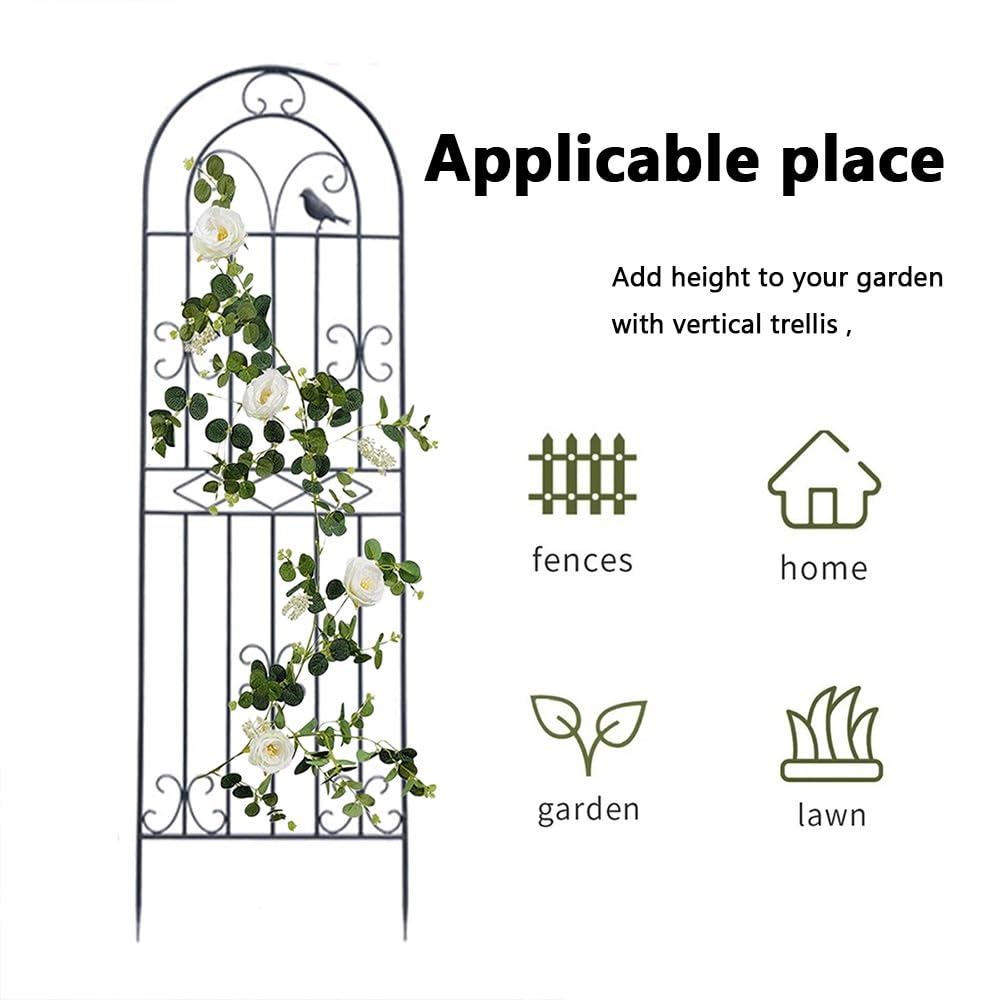 Treillis de jardin blanc de 180,8 cm de haut pour plantes grimpantes, terrasse, pelouse, décoration murale, structure de support pour plantes d'extérieur
