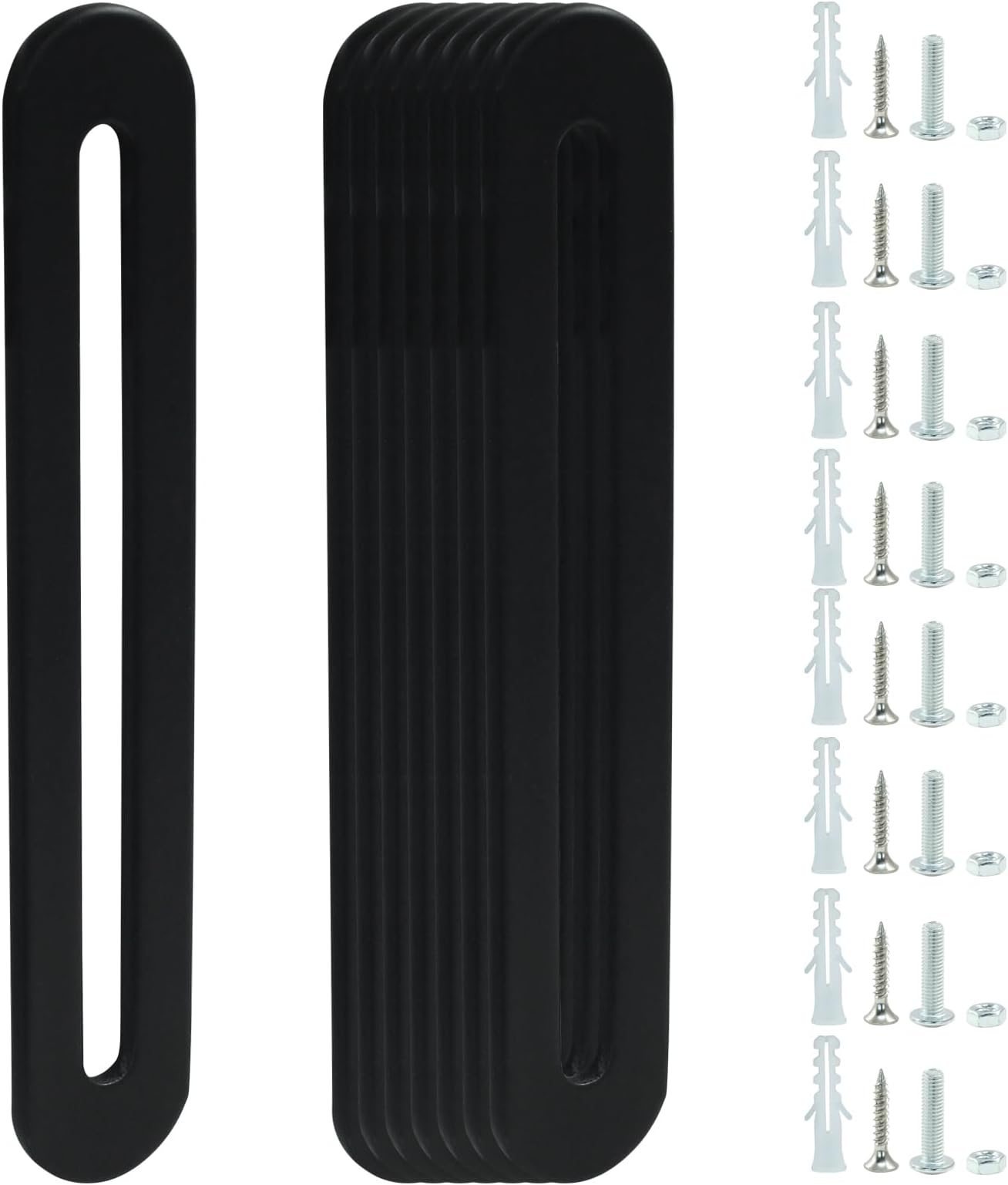 8 Pcs Adjustable Flat Mending Plate with Slot 110mm/4.33 Inch Straight Adjustable Corner Braces Stainless Steel Flat Brace Brackets for Wood Furniture Holder (Black)