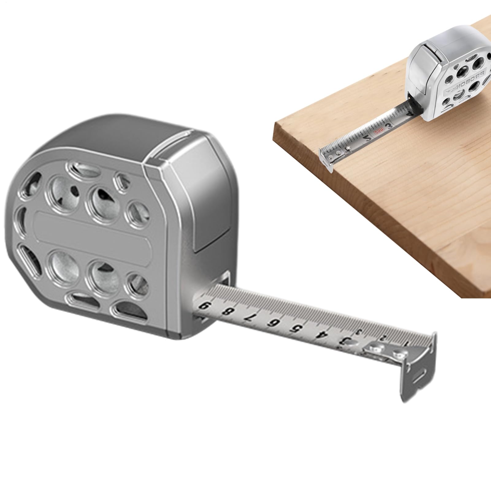 Cinta Métrica | Retráctil Doble Escala Acero Inoxidable,Instrumento De Medición Para Construcción | Para Industrial Carpintería Construcción Decoración De Interiores Agricultura Interior Exterior